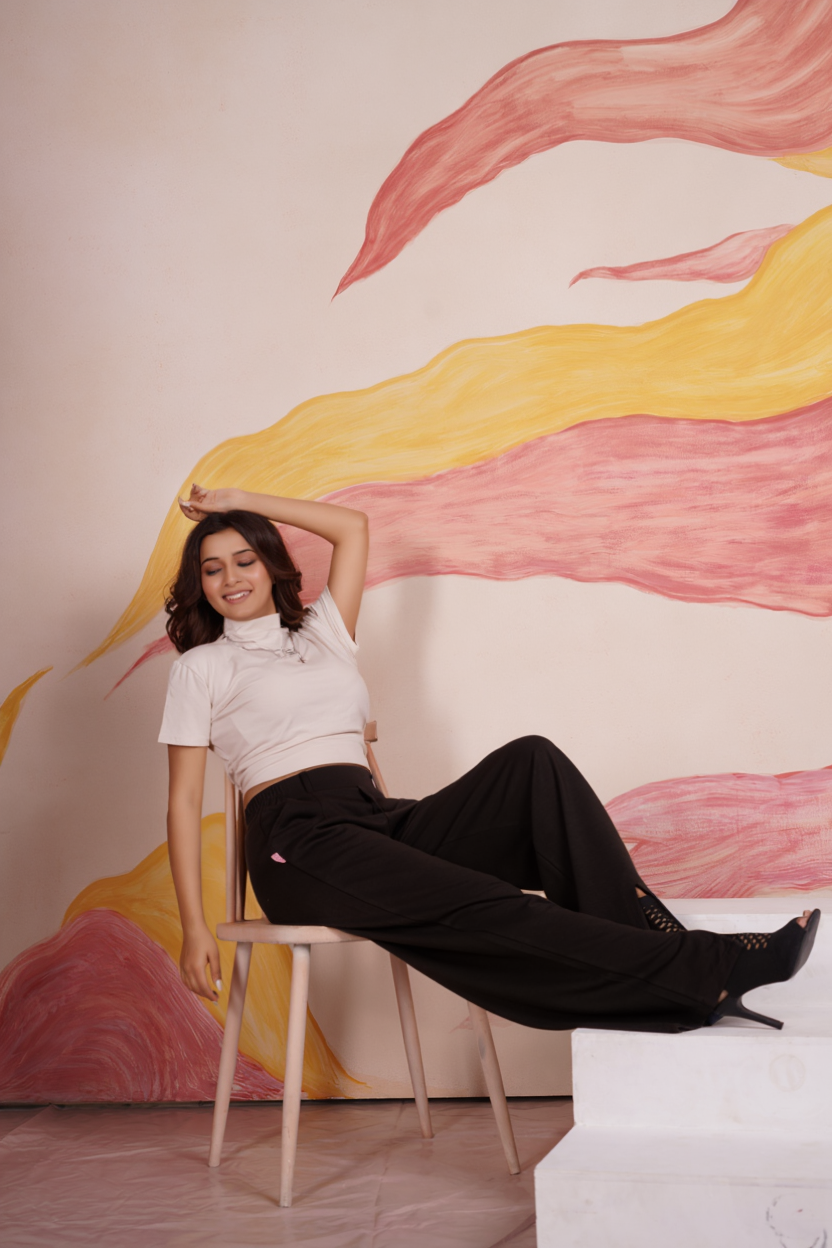 AirFlex Slit Wide Leg Pants (Black)