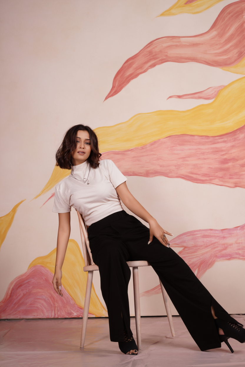 AirFlex Slit Wide Leg Pants (Black)