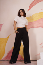 AirFlex Slit Wide Leg Pants (Black)