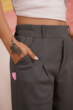 AirFlex Slit Wide Leg Pants (Charcoal Grey)
