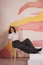 AirFlex Slit Wide Leg Pants (Charcoal Grey)