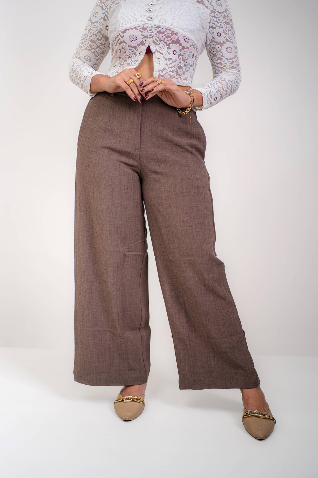 Premium Linen Wide Leg Pants (Mocha Brown)
