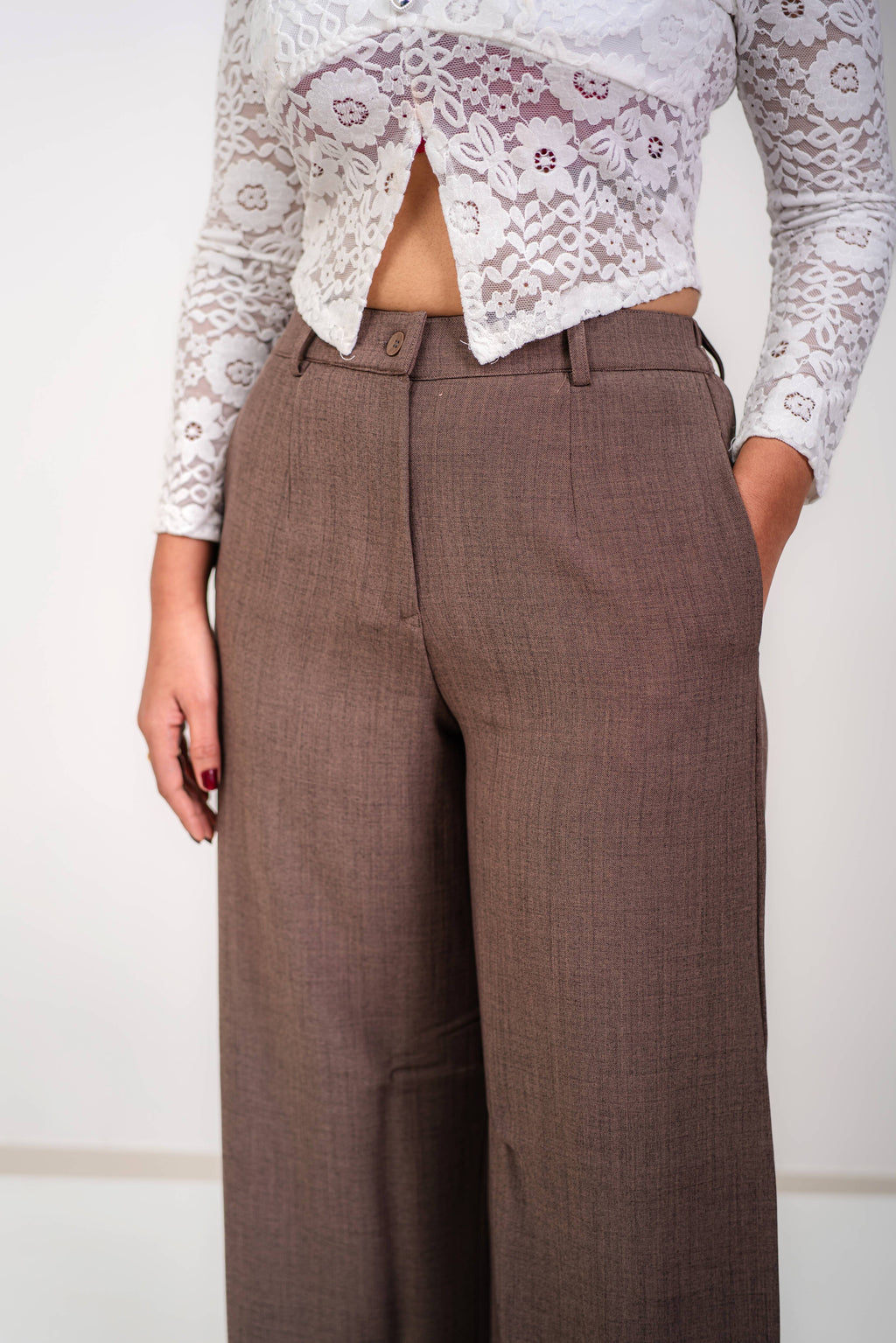 Premium Linen Wide Leg Pants (Mocha Brown)