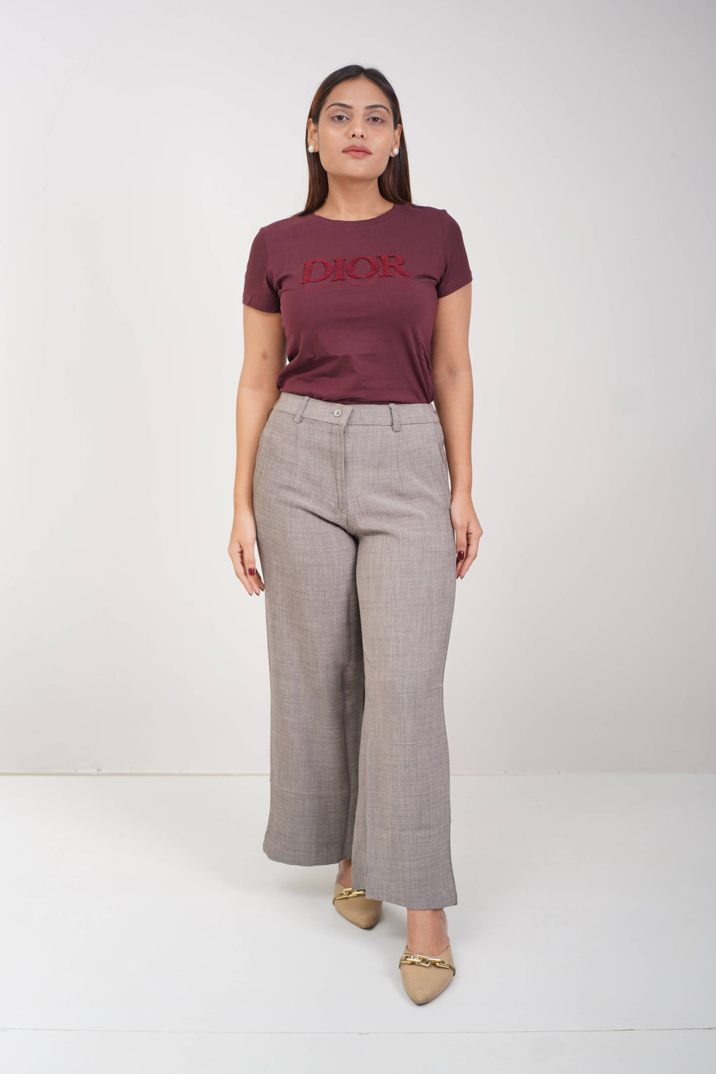 Regular Fit Straight Pants Grey Shade (Light)