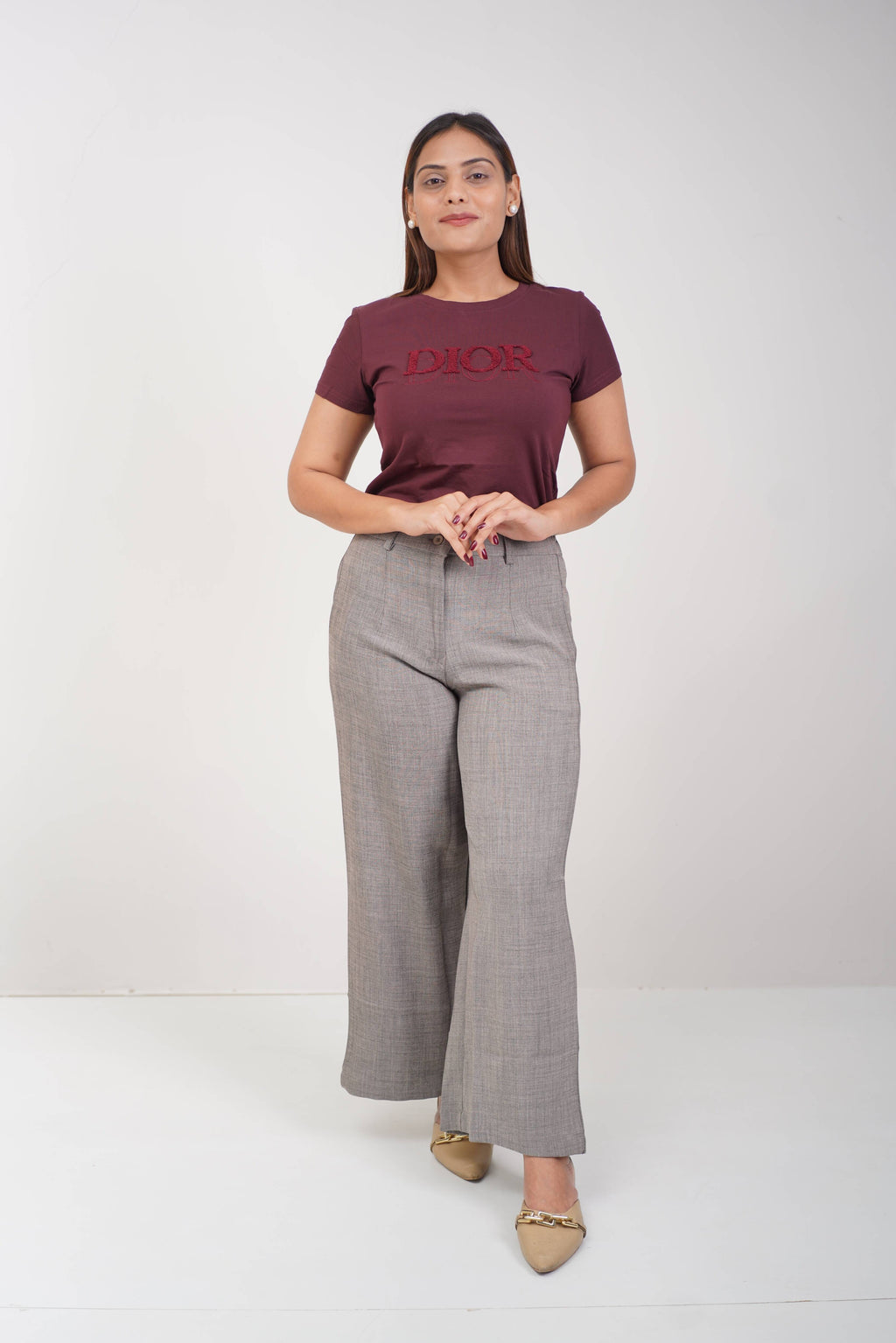 Regular Fit Straight Pants Grey Shade (Light)