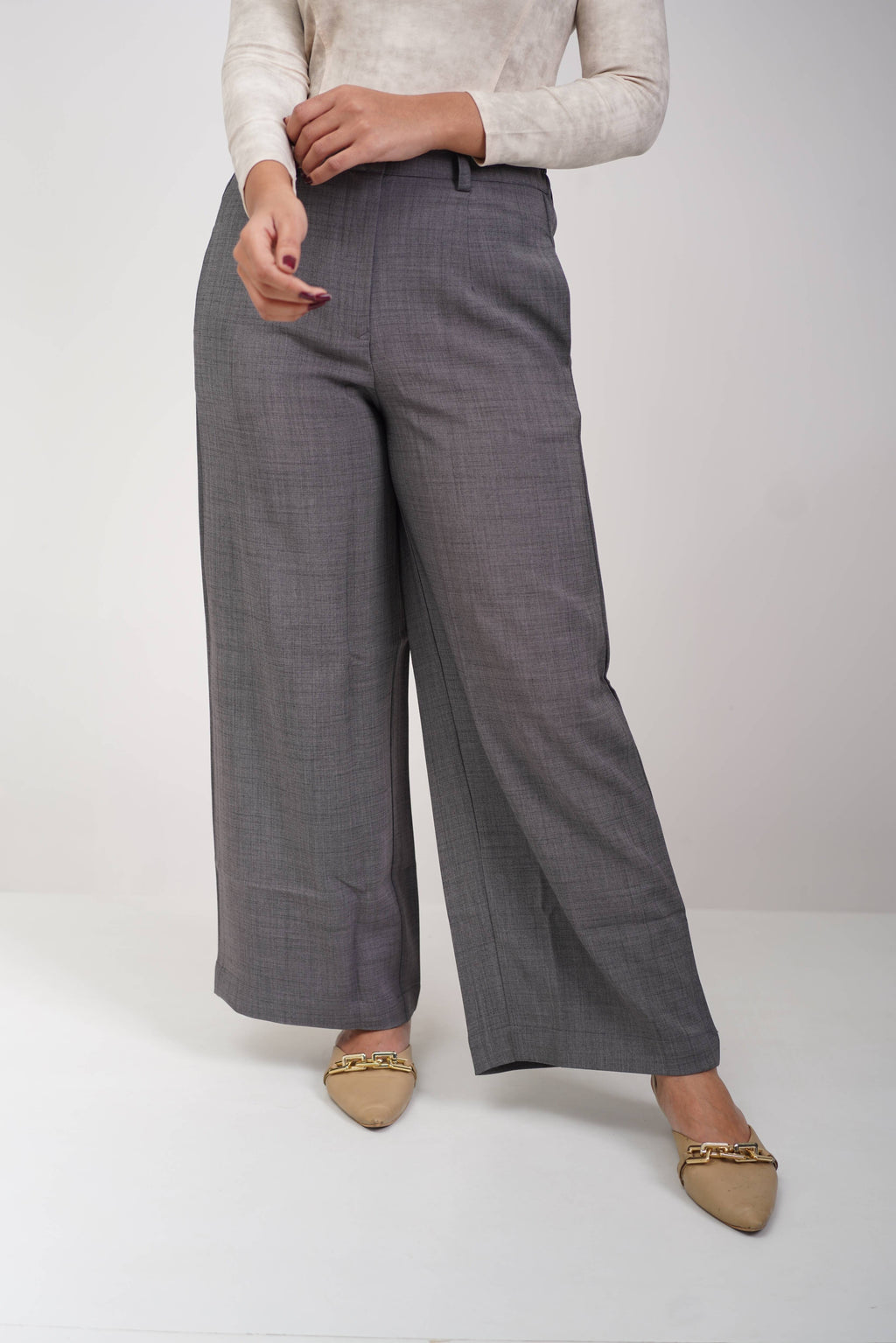 Regular Fit Straight Pants Grey Shade (Dark)