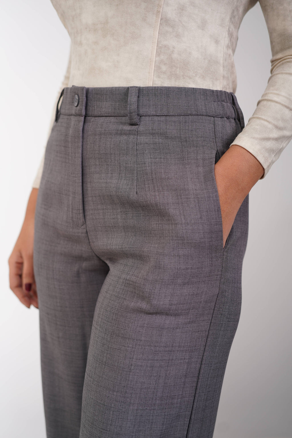 Regular Fit Straight Pants Grey Shade (Dark)