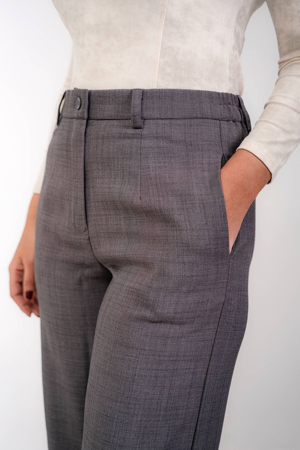 Premium Linen Wide Leg Pants (Urban Grey)