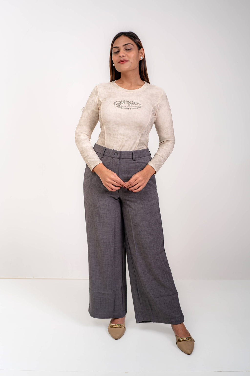 Premium Linen Wide Leg Pants (Urban Grey)