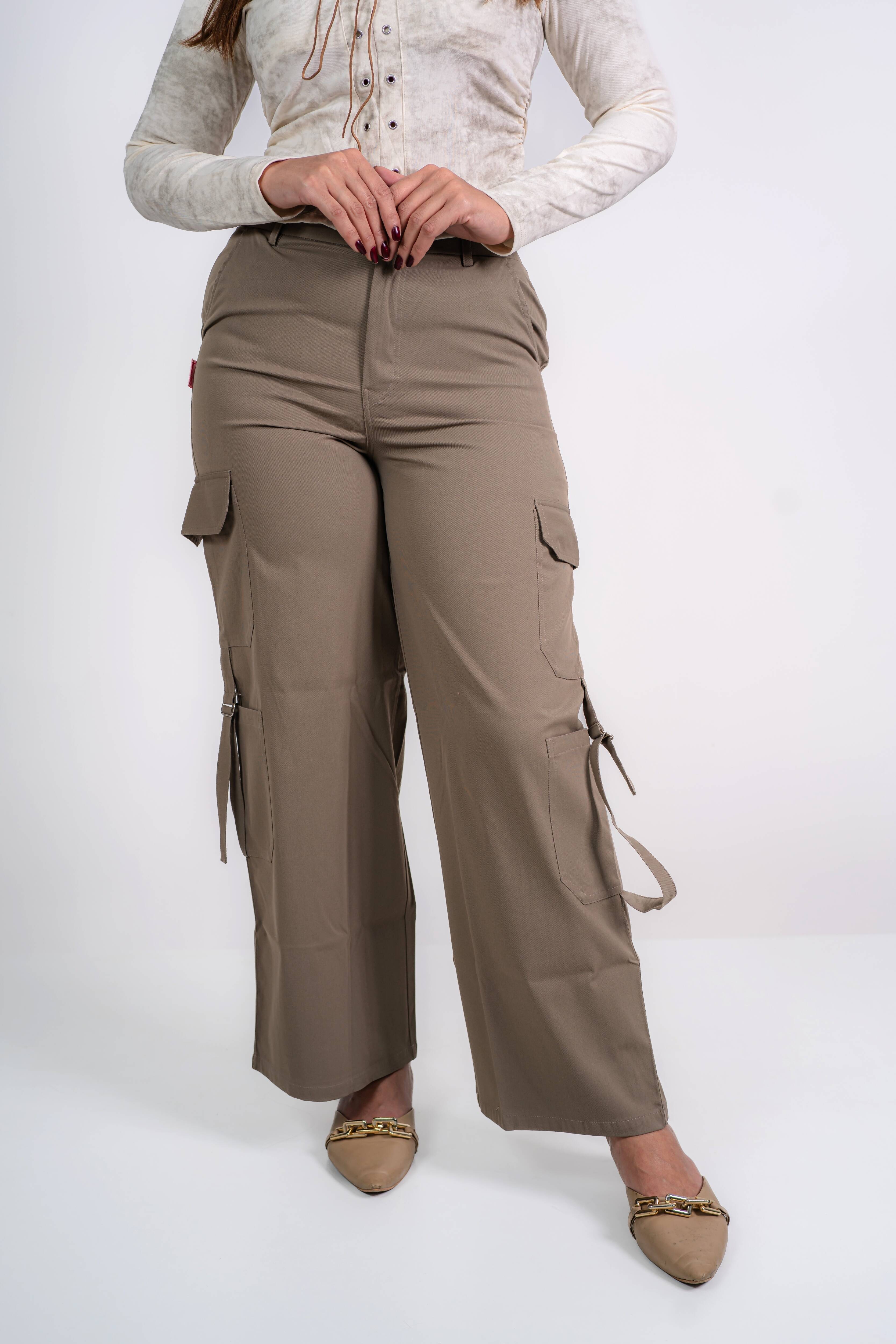 Relaxed Fit Cargo Everyday wide pants Beige (Bridge Shade)
