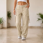 Women's Stylish Cargo Pants | Premium Cotton Relaxed Fit Utility Trousers