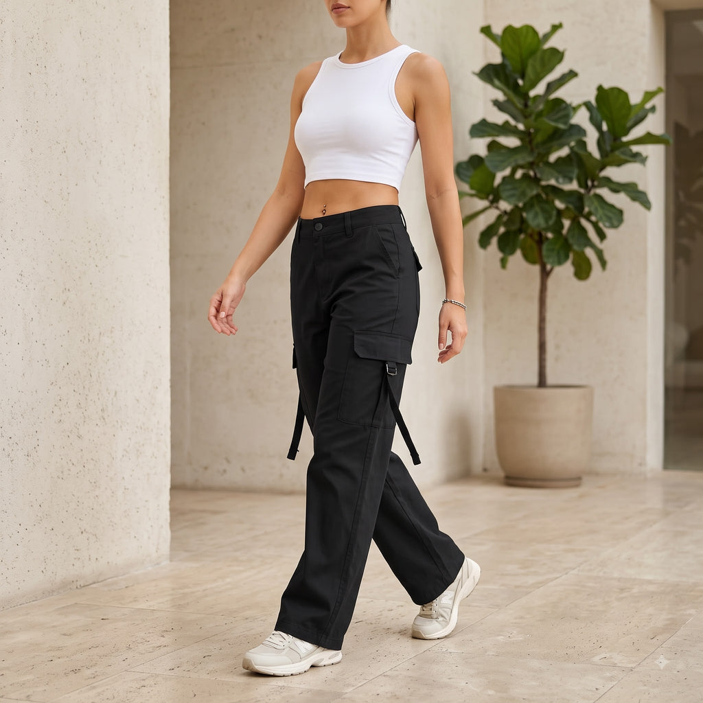 Women's Stylish Cargo Pants | Premium Cotton Relaxed Fit Utility Trousers