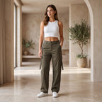 Women's Stylish Cargo Pants | Premium Cotton Relaxed Fit Utility Trousers