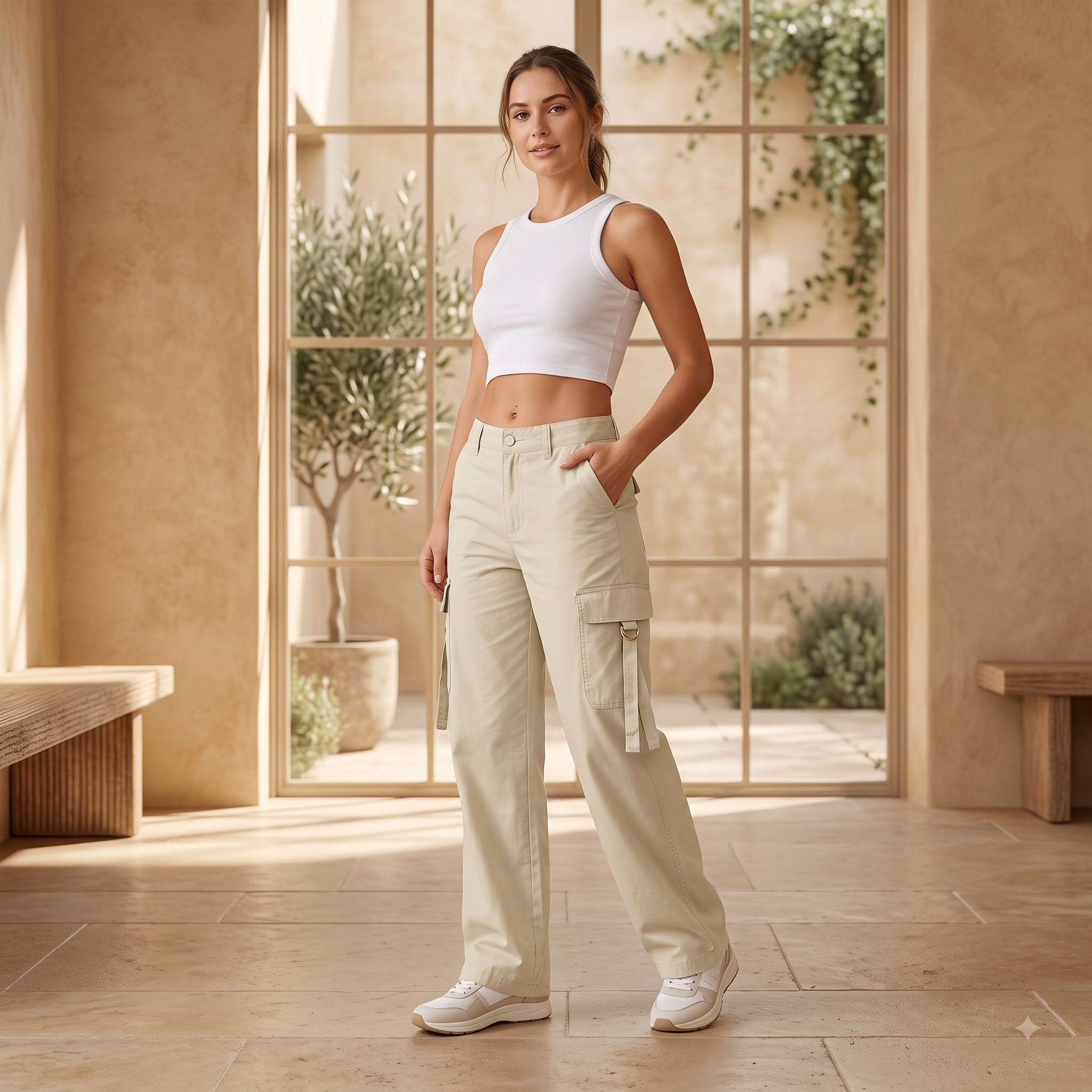 Women's Stylish Cargo Pants | Premium Cotton Relaxed Fit Utility Trousers