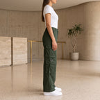 Women's Relaxed Fit Cargo Pants | Premium Cotton Wide Leg Cargo Trousers