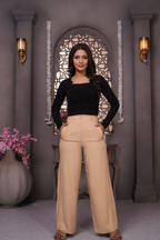 Premium Linen Wide Leg Pants (Natural Sand)
