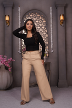 Premium Linen Wide Leg Pants (Natural Sand)
