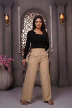 Premium Linen Wide Leg Pants (Natural Sand)