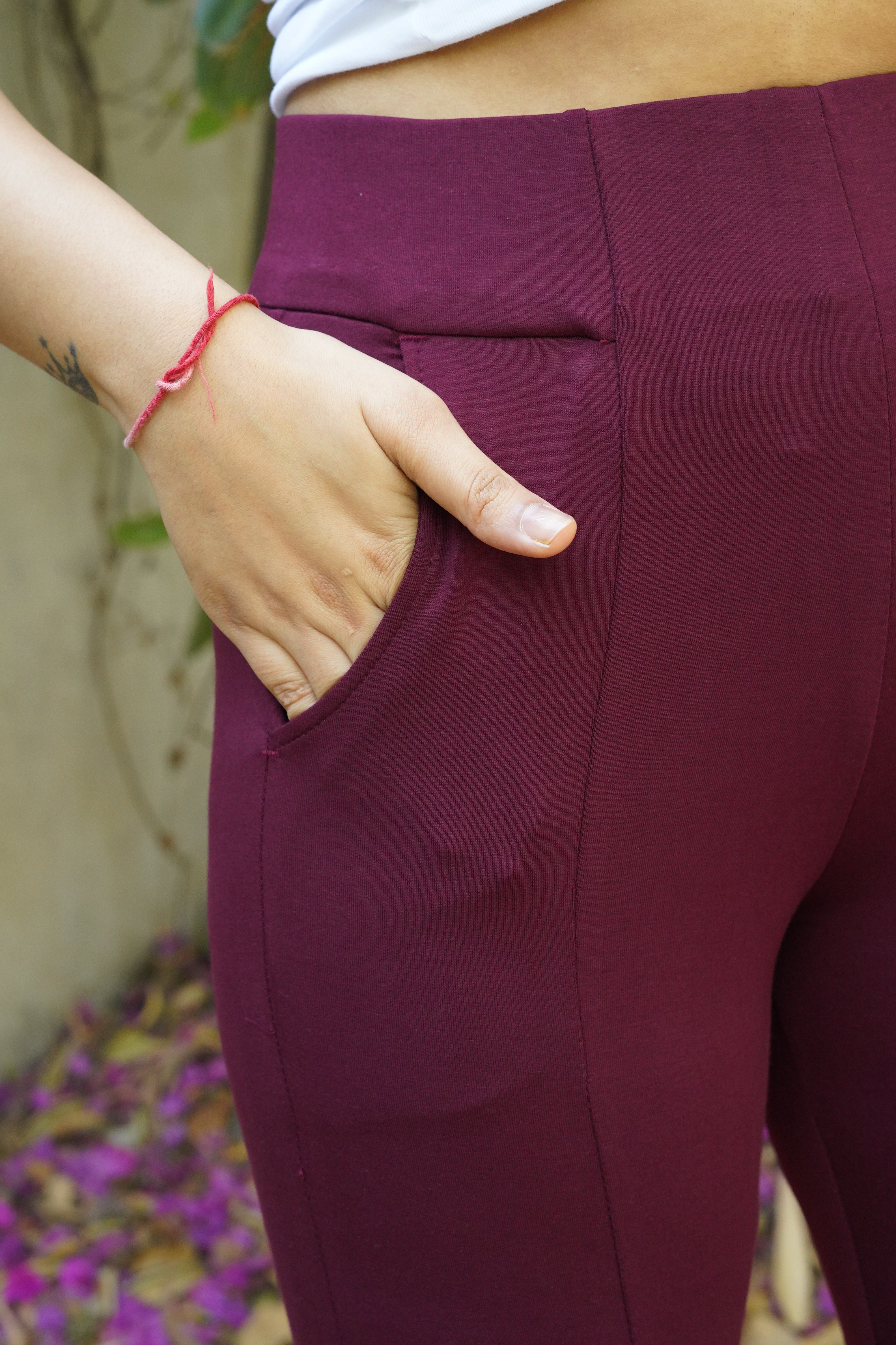 Soft Stretch Flare Pants (Dusty Rose)