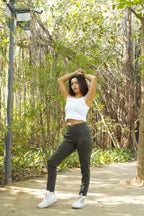 Soft Stretch Flare Pants (Olive Green)