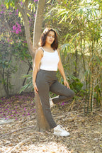Soft Stretch Flare Pants (Charcoal Grey)