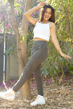 Soft Stretch Flare Pants (Charcoal Grey)