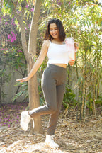 Soft Stretch Flare Pants (Charcoal Grey)