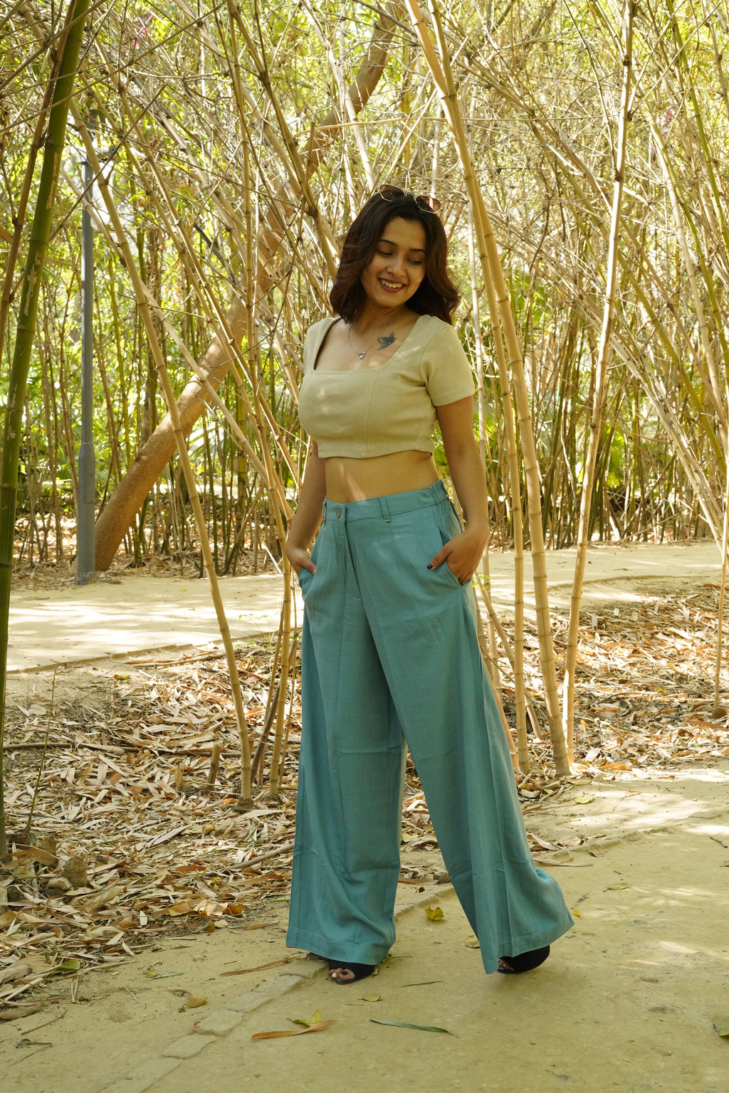 Regular Fit Straight Pants green