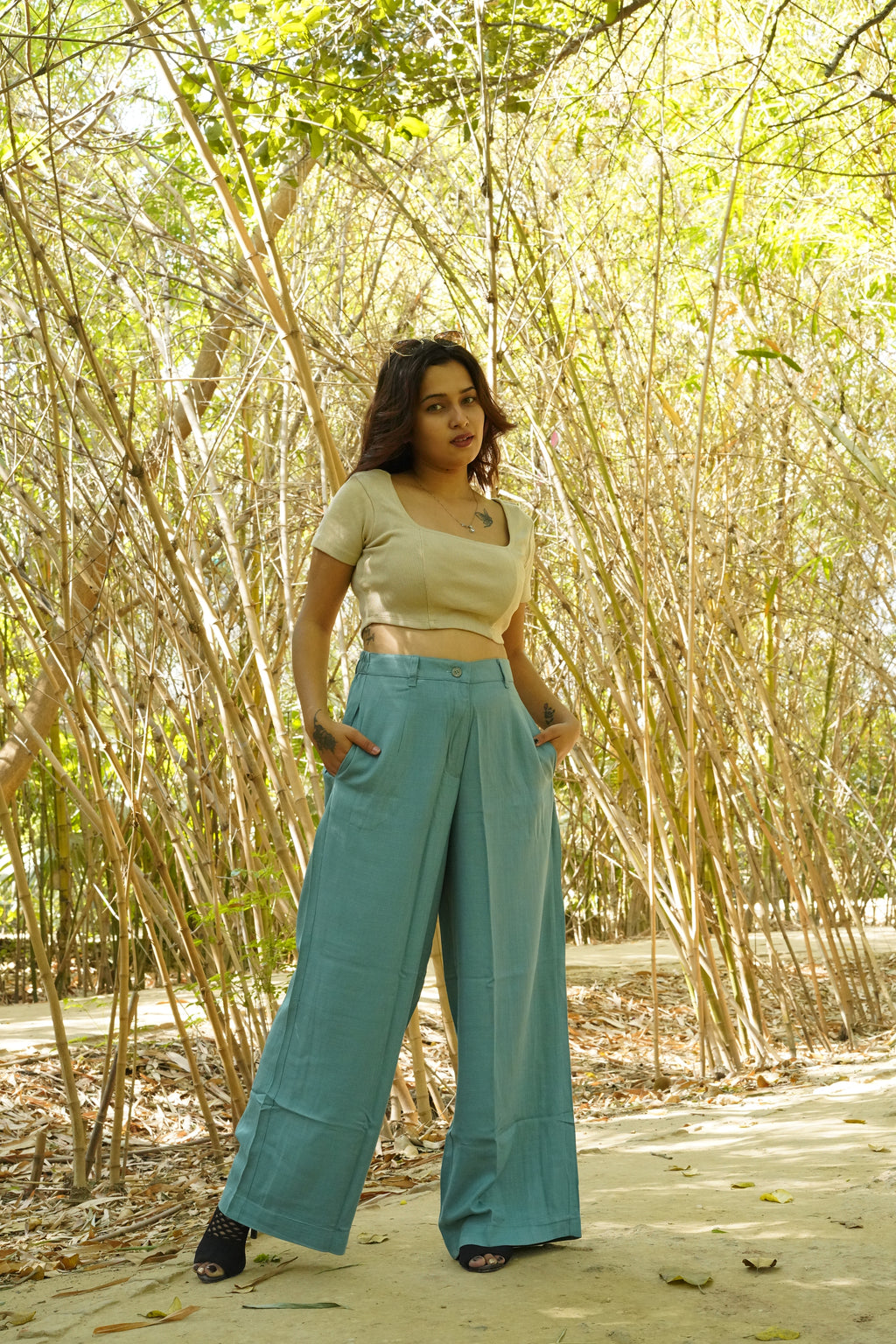 Regular Fit Straight Pants green