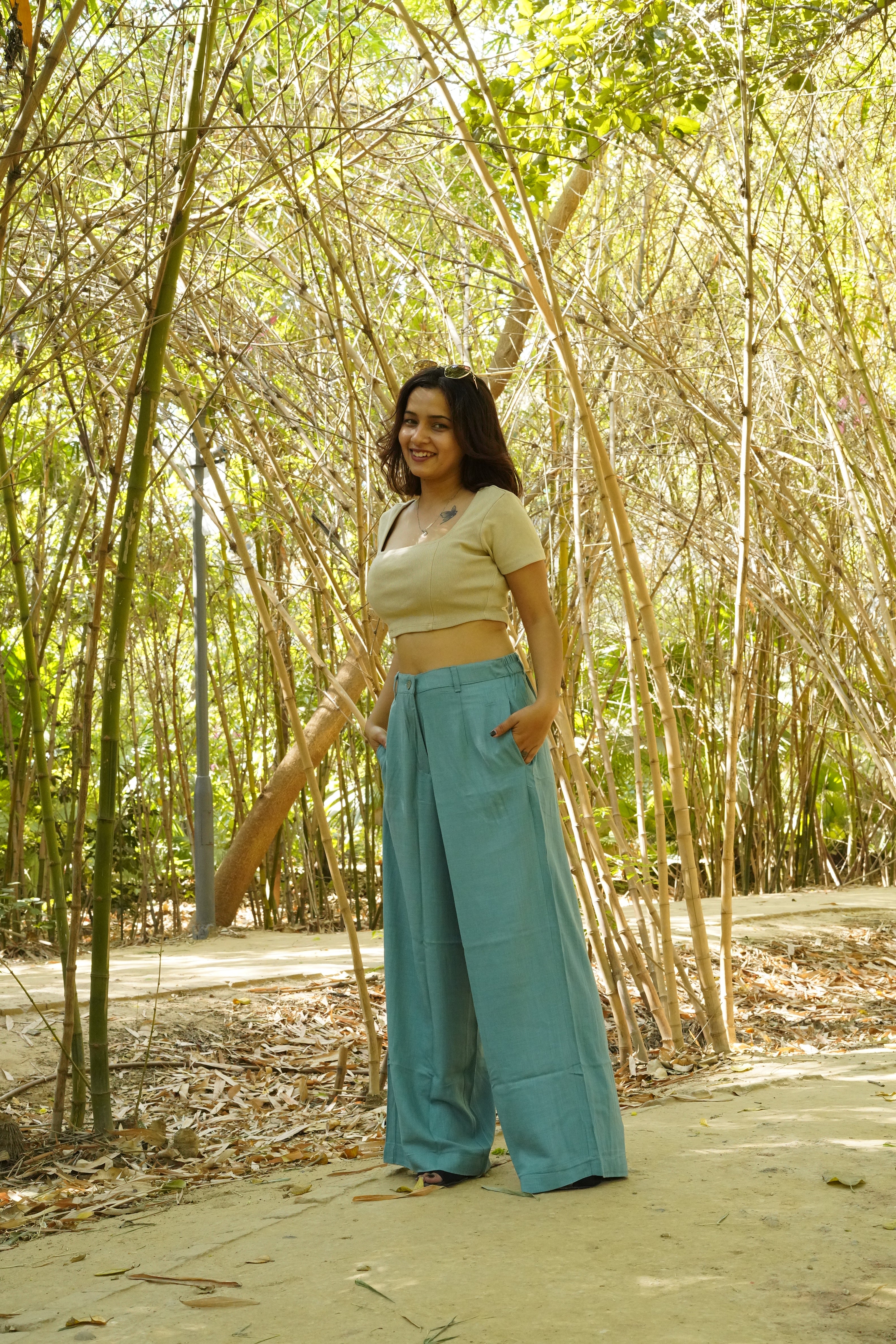 Regular Fit Straight Pants green