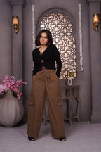 Relaxed Fit Cargo Everyday wide pants Brown
