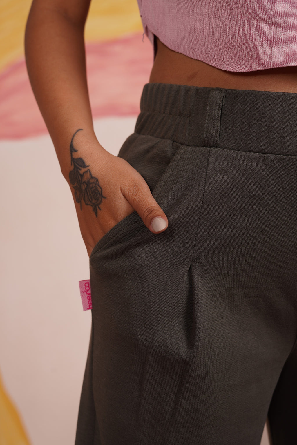 AirFlex Slit Wide Leg Pants (Olive Green)
