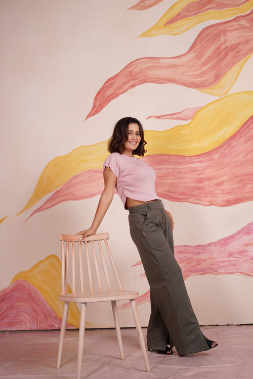 AirFlex Slit Wide Leg Pants (Olive Green)