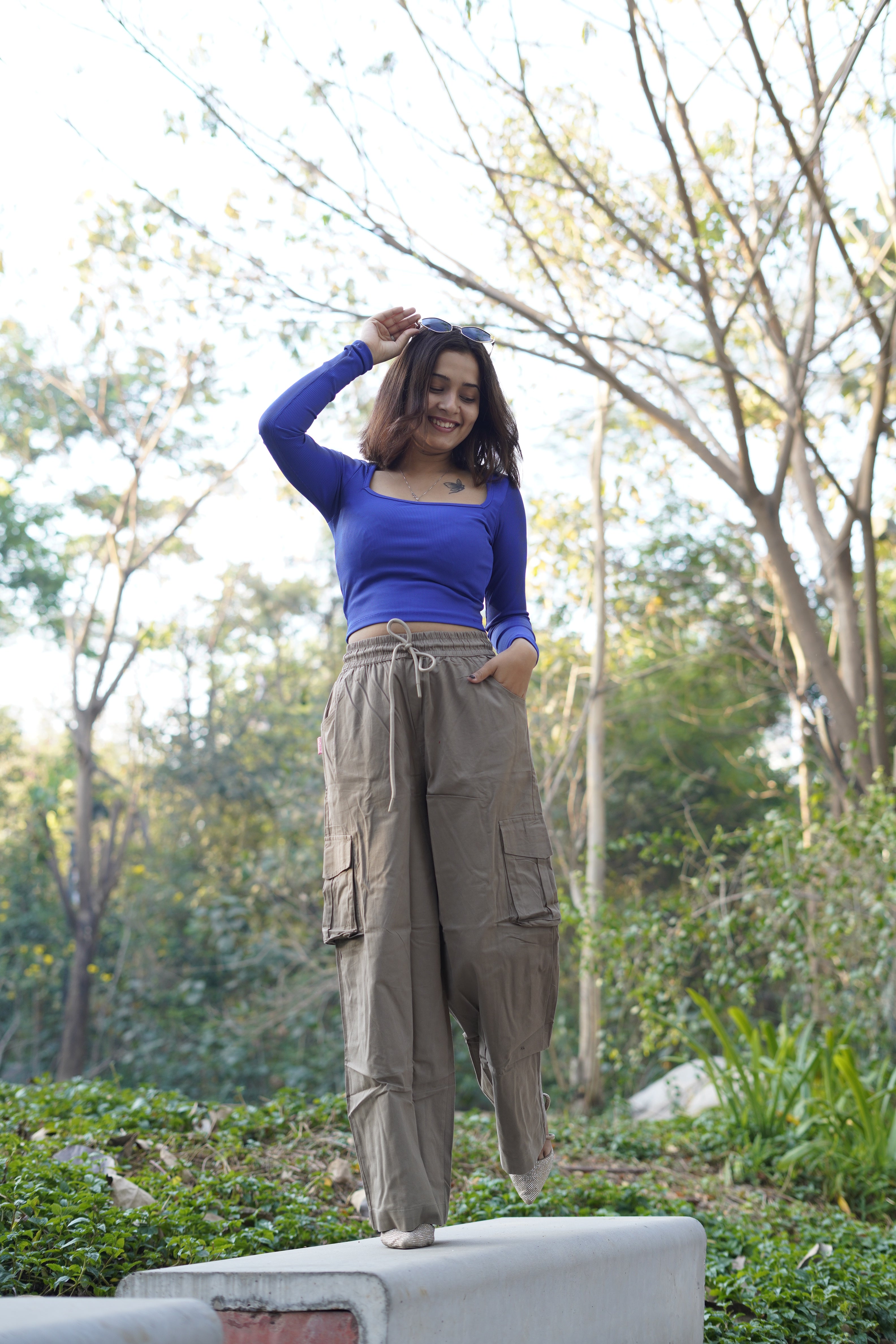 Relaxed Fit Cargo Everyday wide pants Taupe