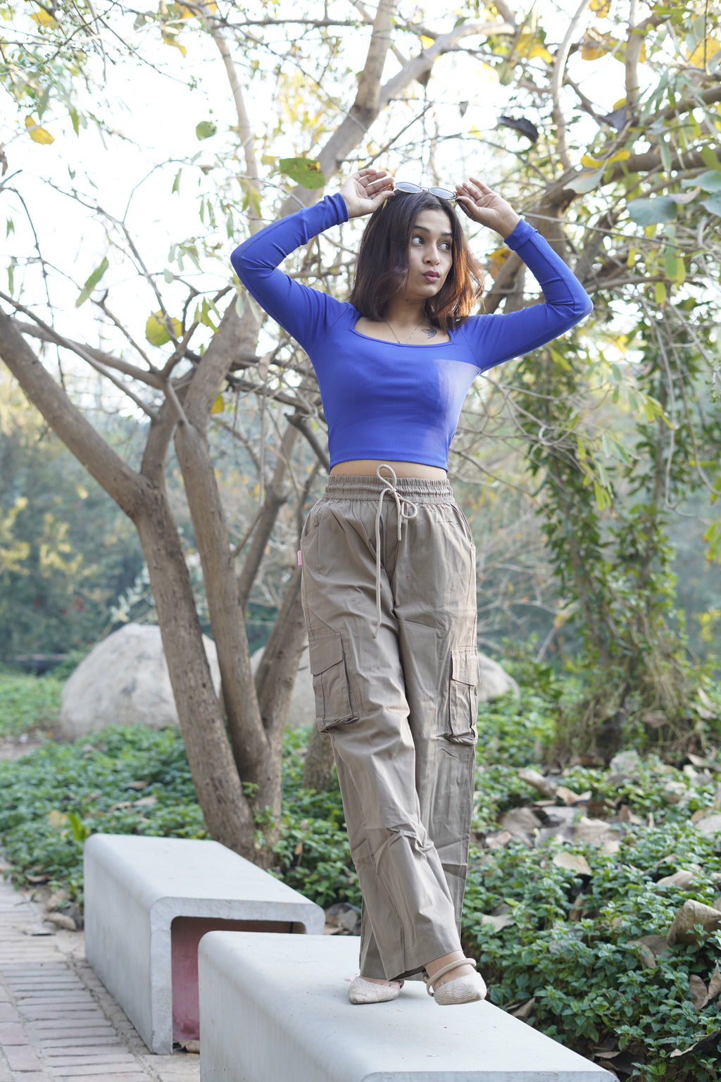 Relaxed Fit Cargo Everyday wide pants Taupe