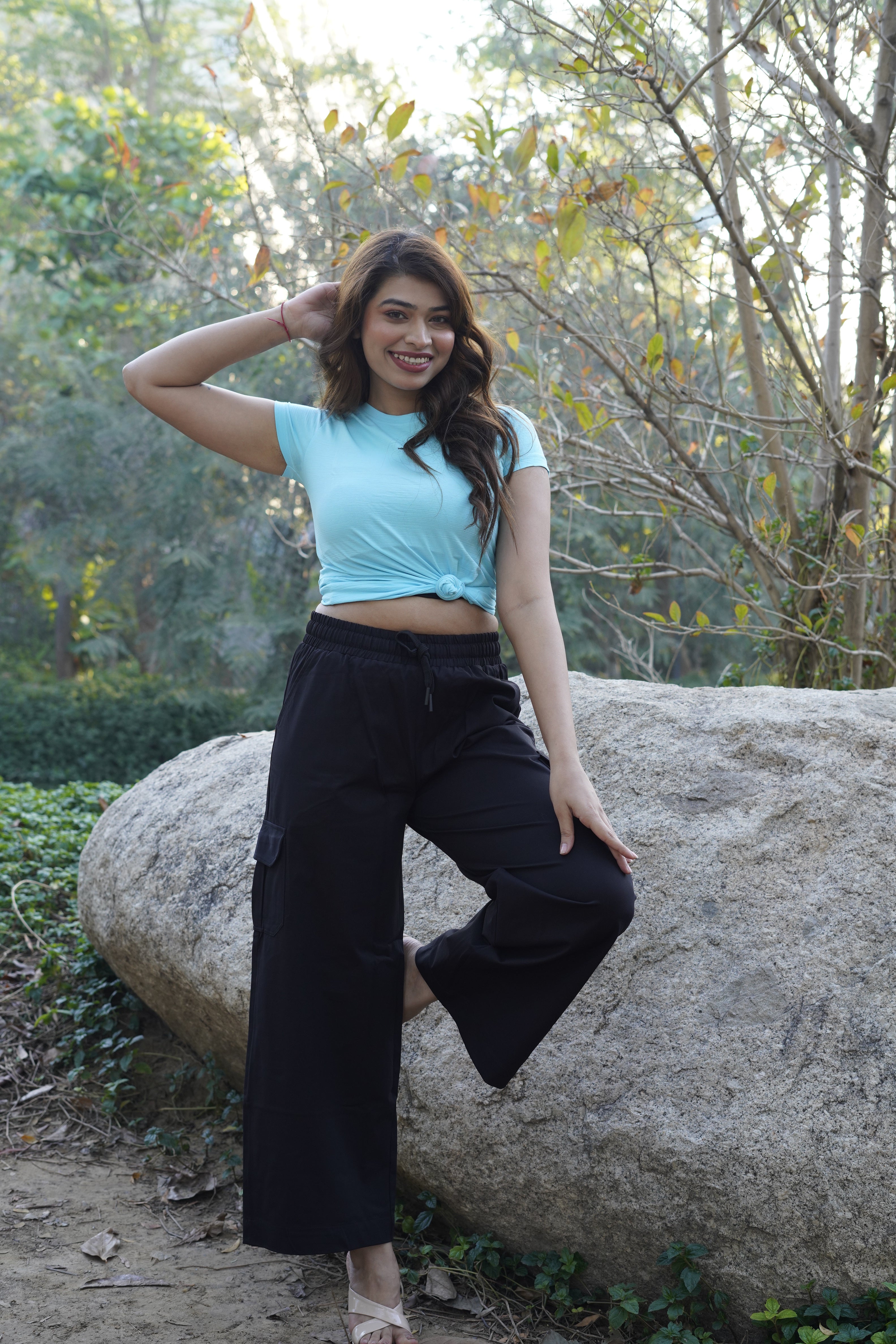 Relaxed Fit Cargo Everyday wide pants Black