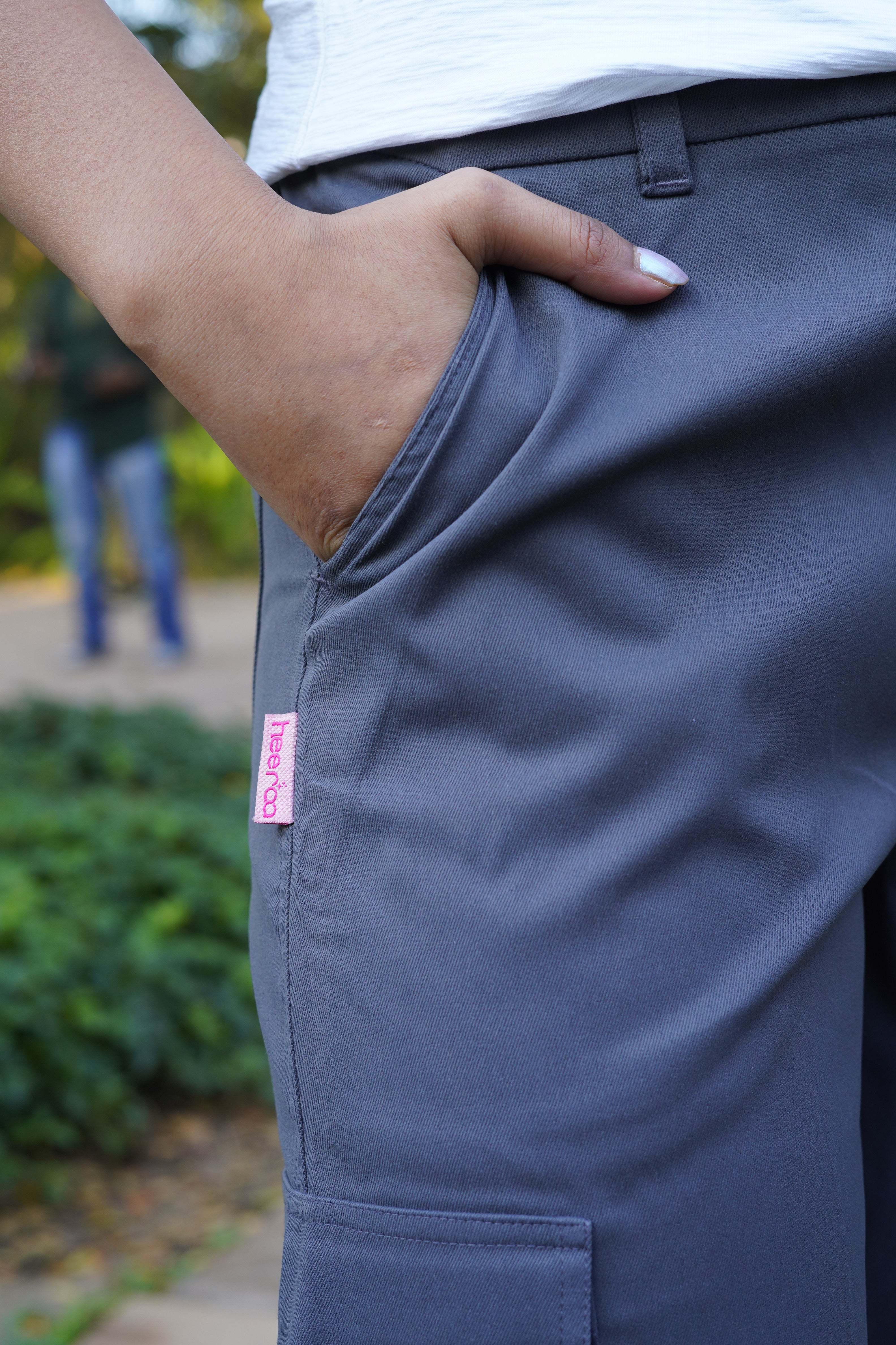 Relaxed Fit Cargo Everyday wide pants Steel Grey