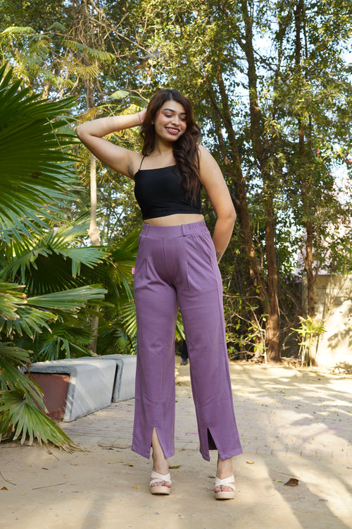 AirFlex Slit Wide Leg Pants (Dusty Rose)