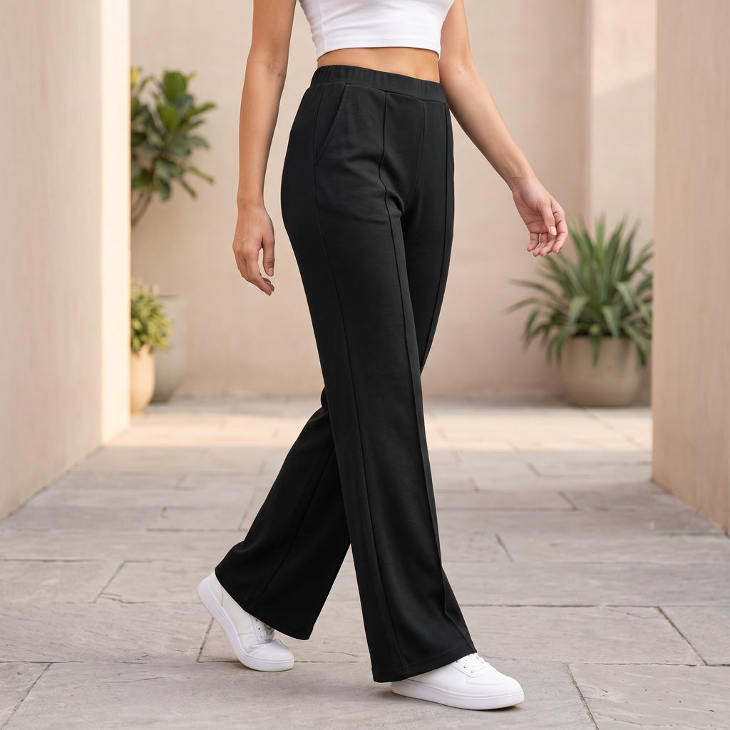 Women's High Waist Soft Stretch Flare Pants