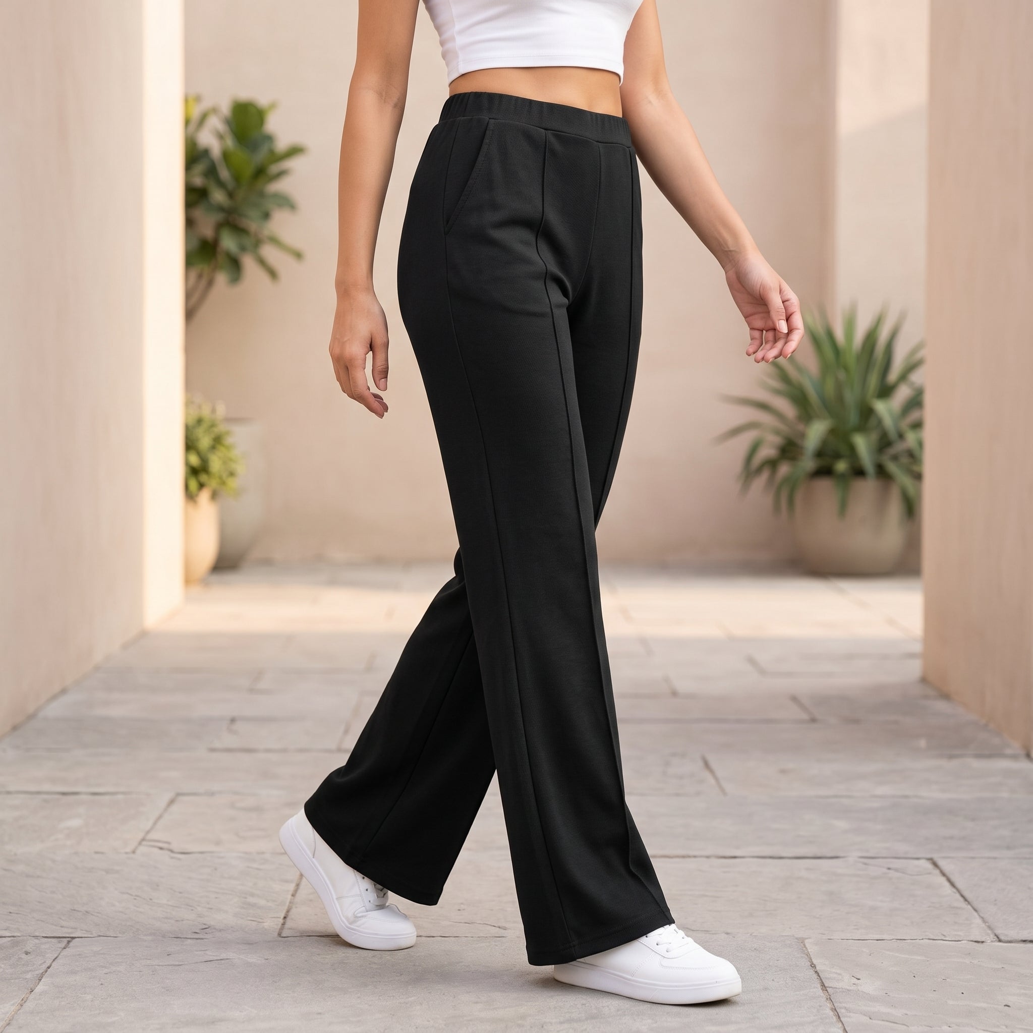 Women's High Waist Soft Stretch Flare Pants