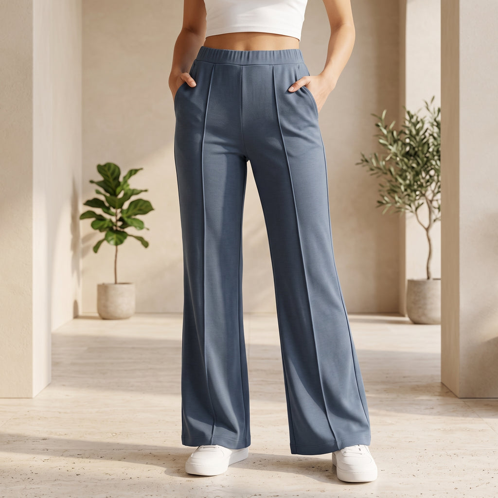 Women's High Waist Soft Stretch Flare Pants