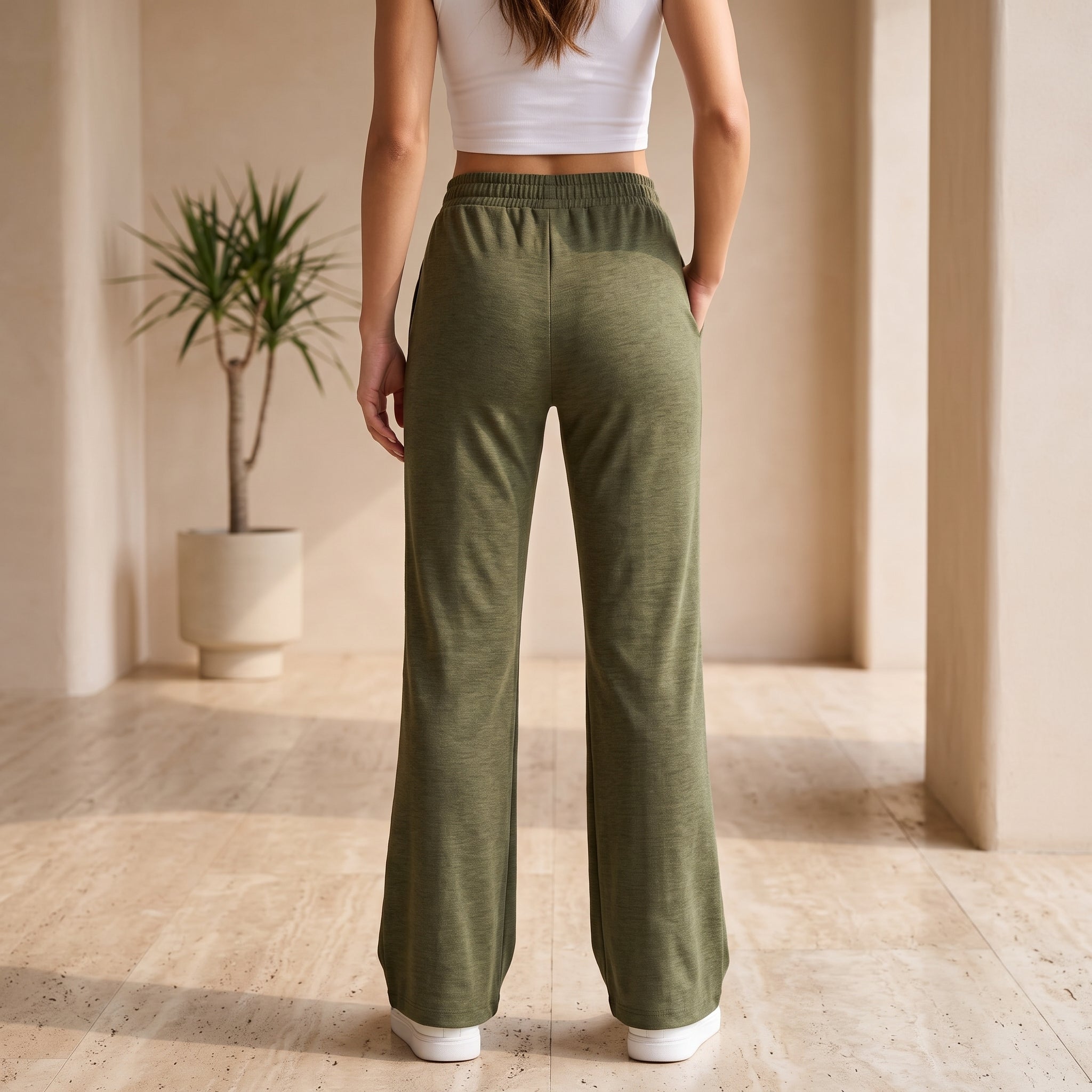 Women's High Waist Soft Stretch Flare Pants