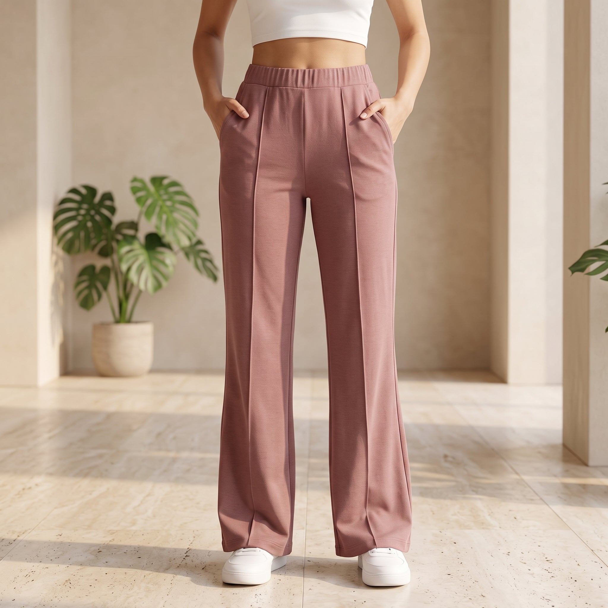 Women's High Waist Soft Stretch Flare Pants