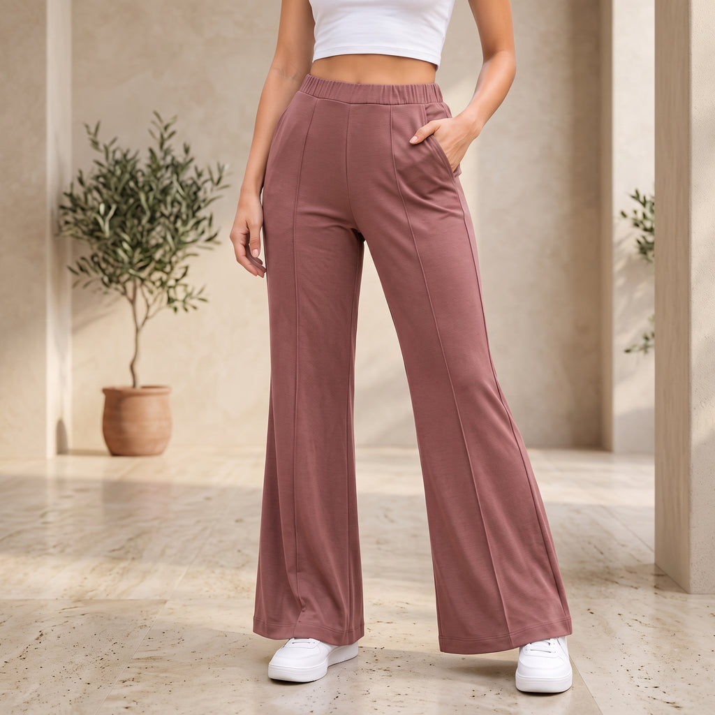 Women's High Waist Soft Stretch Flare Pants