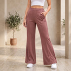 Women's High Waist Soft Stretch Flare Pants