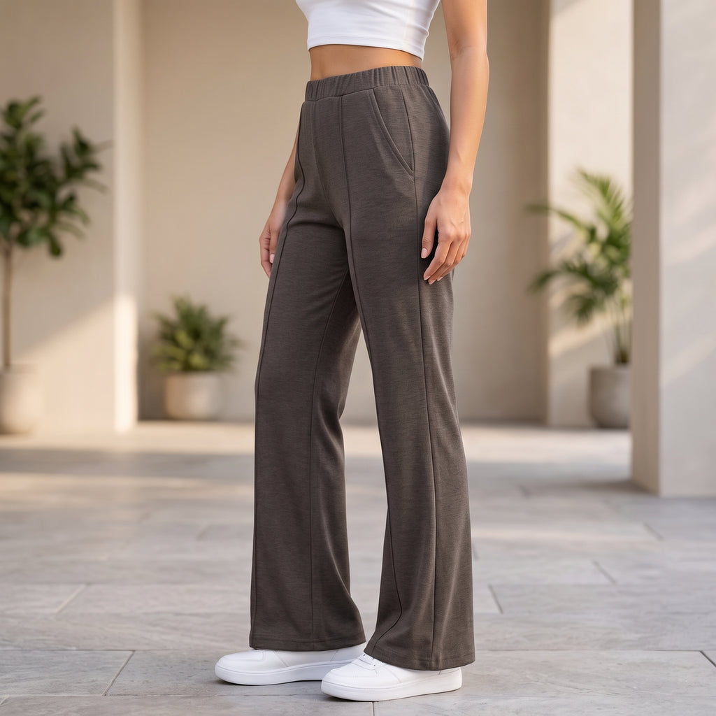 Women's High Waist Soft Stretch Flare Pants