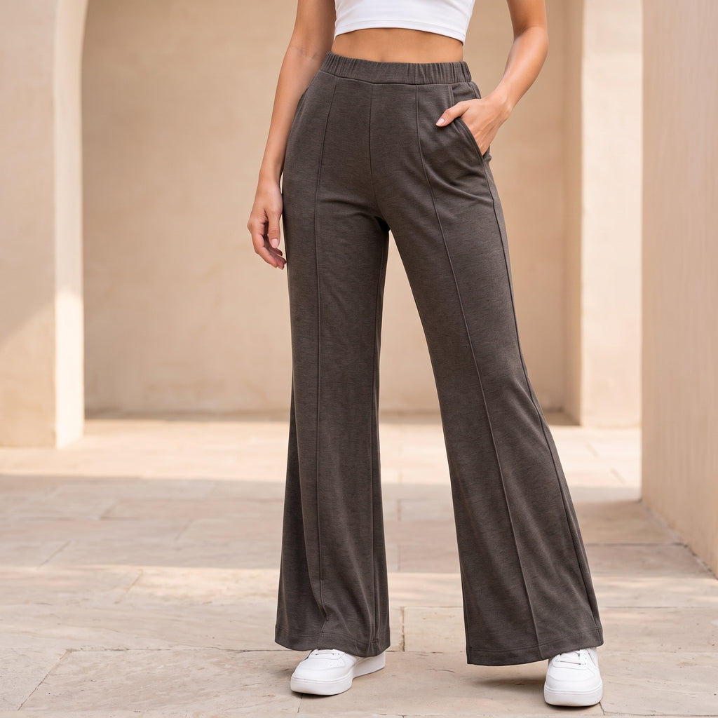 Women's High Waist Soft Stretch Flare Pants