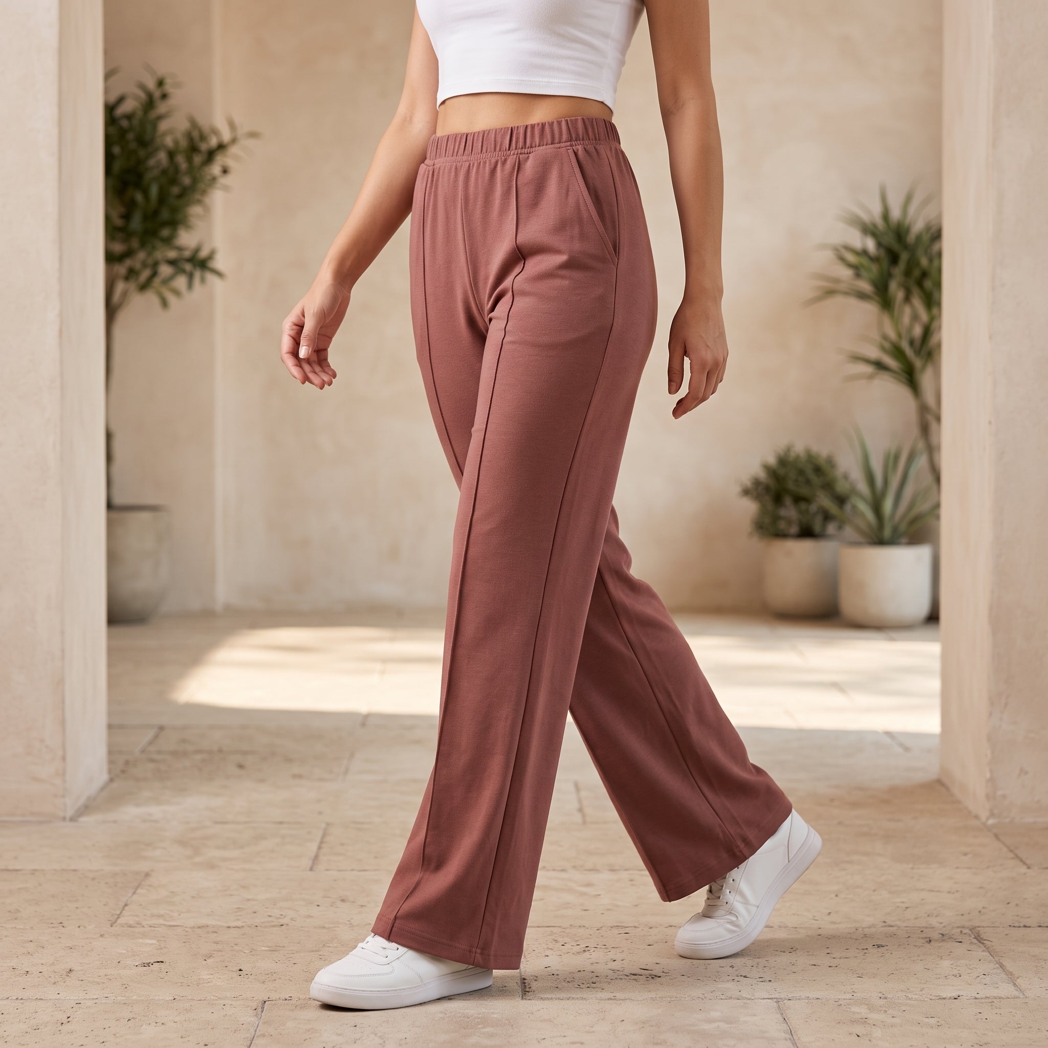 Women's High Waist Soft Stretch Flare Pants