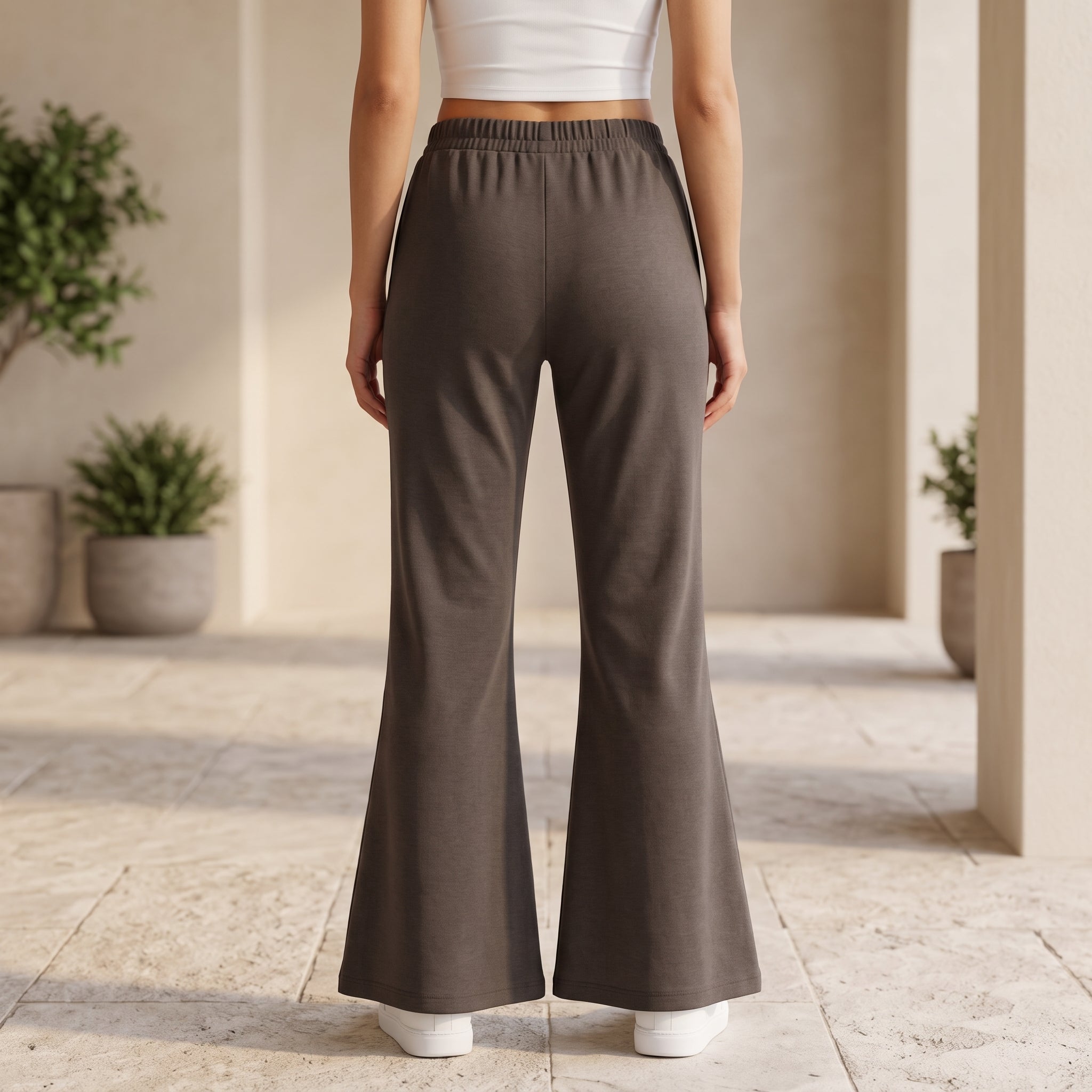 Women's High Waist Soft Stretch Flare Pants