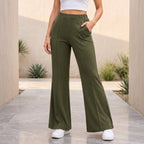 Women's High Waist Soft Stretch Flare Pants